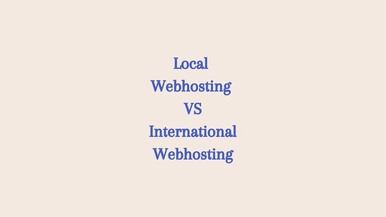 Local vs International Web Hosting