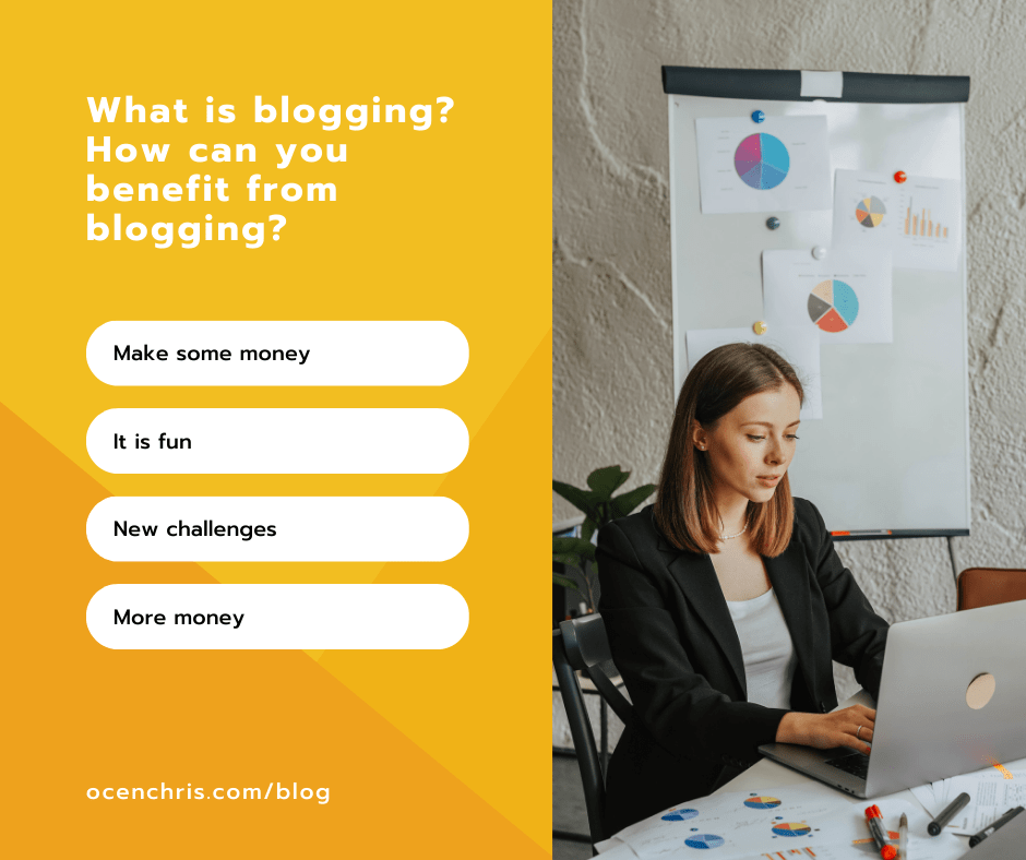 "What is blogging". A poster outlining the benefits of blogging